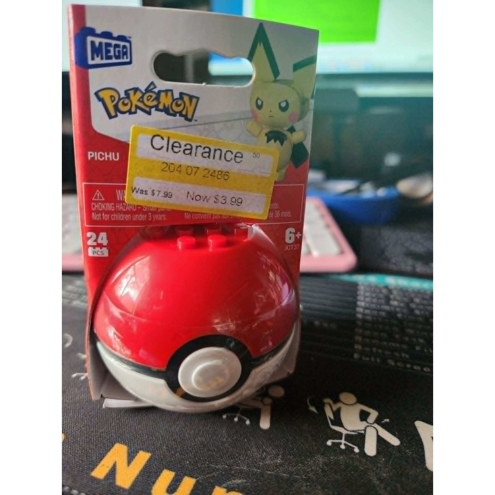 Mega Pokemon Pichu Building Set Kids OS Red New Poke Ball JCT37 24 Pcs